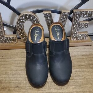 Cole Haan Sara Women's Black Leather Heel Mule Clogs Sz 7